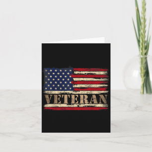 Retro Veteran Fet stil text Usa Flagga Fars dag Kort