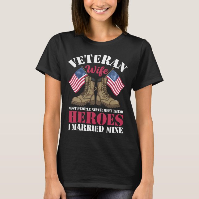 Retro Veteran Make Husbonde Present I Gifta Mig Me T Shirt (Framsida)