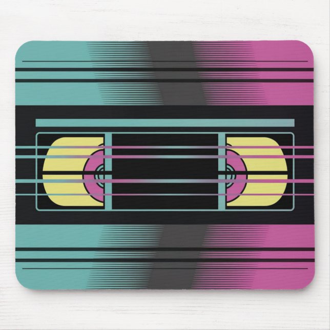 Retro VHS-glitch-estetisk musmatta (Framsidan)