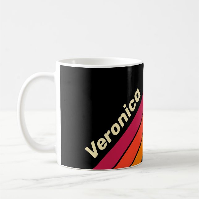 Retro VHS Stripes with Name Kaffemugg (Vänster)