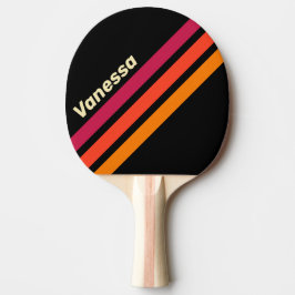 Retro VHS Vinklad Randig med Namn Pingisracket