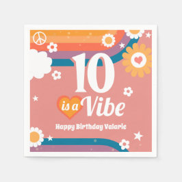 Retro Vibe 10:e födelsedagen Pappersservett