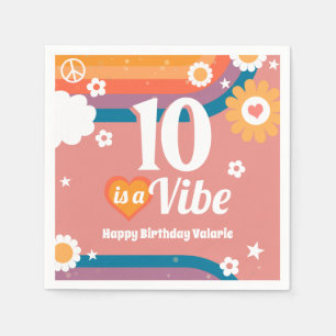 Retro Vibe 10:e födelsedagen Pappersservett