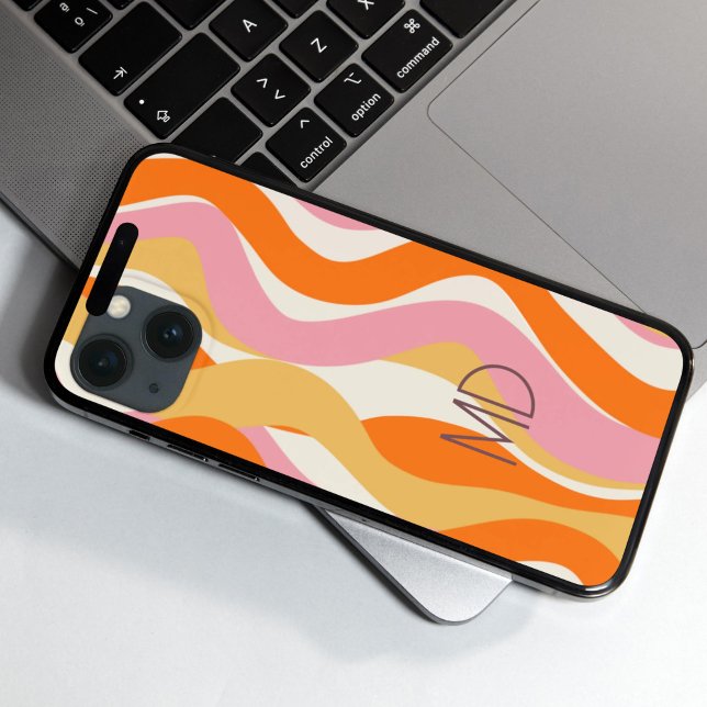 Retro Vibe 60-tal Rosa Orange Abstrakt (Skapare uppladdad)