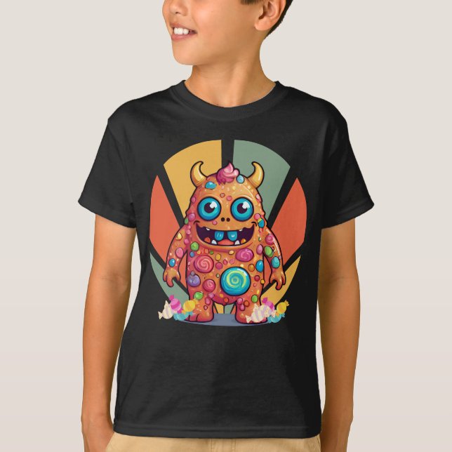 Retro Vibe Candy Monster T Shirt (Framsida)
