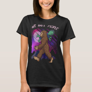 Retro Vibe Classic Ape lyfter Alien Vi hatar männi T Shirt