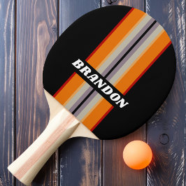 Retro Vibe Rainbow Rally Rand med namn Pingisracket