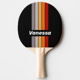 Retro Vibe Regnbågsnål Randig med namn Pingisracket