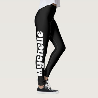 Retro Vibe Svarta Personliga Yoga & Pilates Leggings