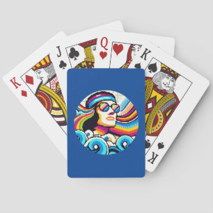 Retro Vibes - 70:e Groovy Pixel Art för Hobby Älsk Casinokort