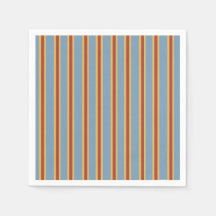 Retro Vibes Blue Brown Mustard Stripe