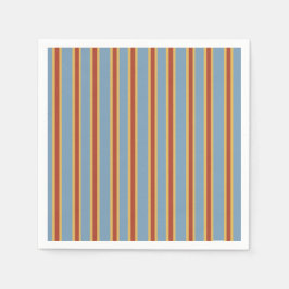 Retro Vibes Blue Brown Mustard Stripe Pappersservett