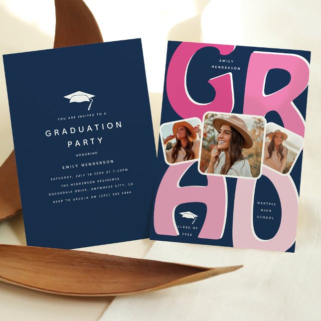 Retro Vibes för ett timofritt Firande! Studenten Inbjudningar (Skapare uppladdad)