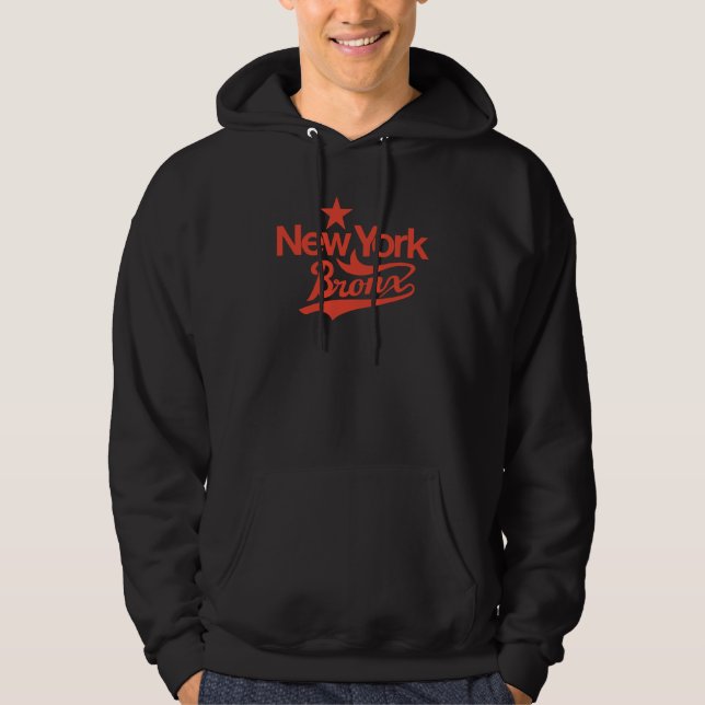 Retro Vibes: New York Bronx 70:e Stil Lettering Hoodie (Framsida)