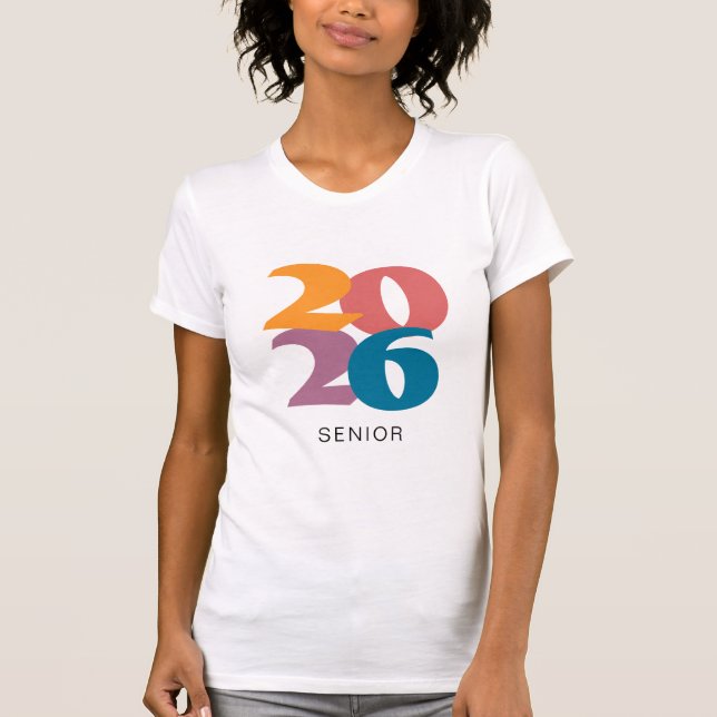 Retro Vibes Studenten 2024 Senior Personlig T Shirt (Framsida)