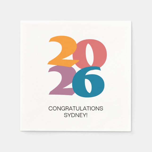 Retro Vibes Studenten Firande Party Pappersservett (Framsidan)