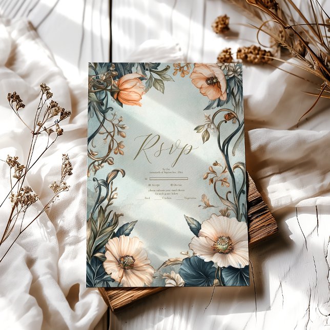 Retro Victorian Royal Blommigt Bröllop OSA Kort (Skapare uppladdad)