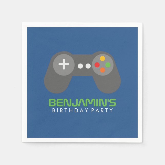 Retro Video Game Controller födelsedag Pappersservett (Framsidan)