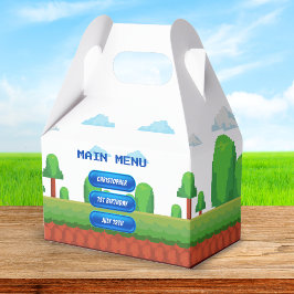 Retro Video Game Menu 1:a födelsedagen Party Presentaskar