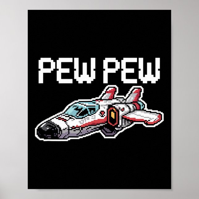Retro Video Game Ship Arcade Funny Nostalgia Gamer Poster (Framsidan)