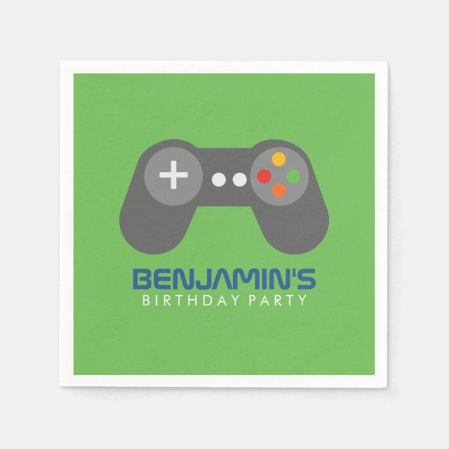Retro Video Games Controller födelsedag Pappersservett (Framsidan)