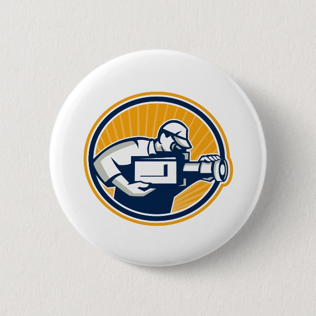 Retro videokamera för Cameramanskyttefilm Knapp (Framsida)