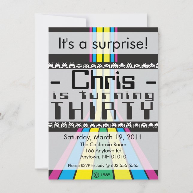 Retro-videospel 30 dagar inbjudningar (Framsida)