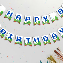 Retro-videospel Grattis på födelsedagen Vimplar