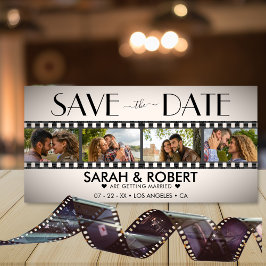 Retro Vignette Photo Collage Film Strip Spara Datumet