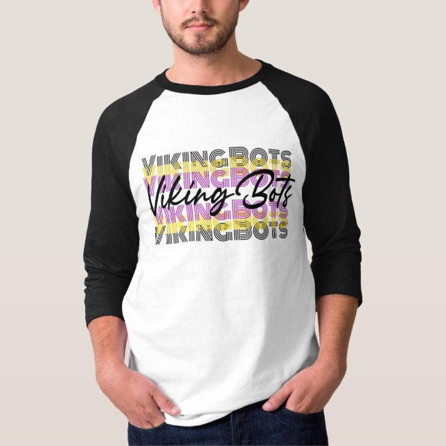 Retro VikingBots Baseball Shirt T Shirt (Framsida)
