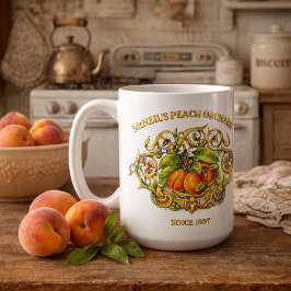Retro viktoriansk epok Persikodlings Etikett Mall Kaffemugg