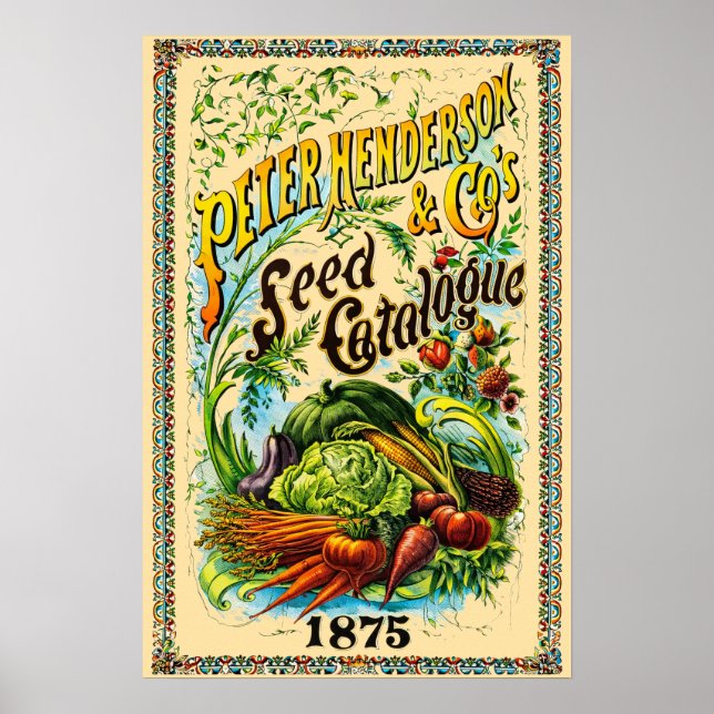 Retro viktoriansk era 1875 frökatalogomslag poster (Framsidan)