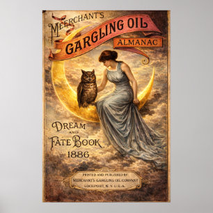 Retro Viktoriansk Era Art Nouveau Almanacka Omslag Poster