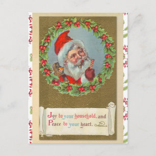 Retro viktoriansk jul Santa Claus Vykort