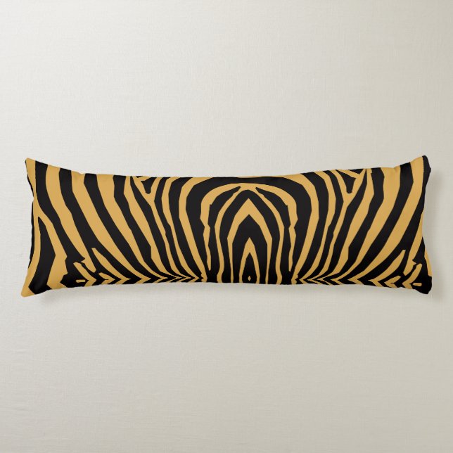 RETRO VILD ANIMAL PRINT MÖNSTER GULD BLACK STRIPED KROPPSKUDDE (Framsidan)