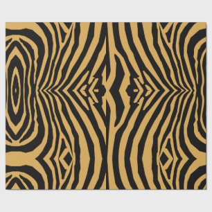 RETRO VILD ANIMAL PRINT MÖNSTER GULD BLACK STRIPED PRESENTPAPPER