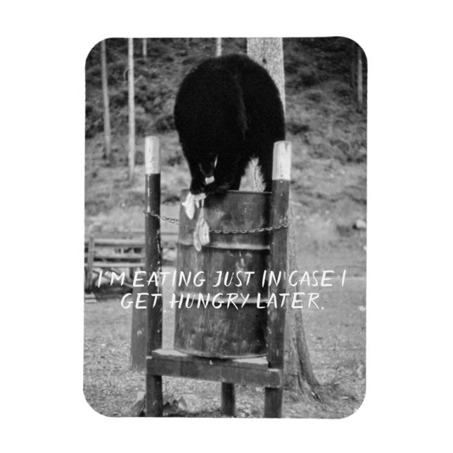 Retro Vild Black Bear Sopor Scavenging Sopor Magnet (Vertikal)