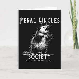 Retro vild farbror society rolig opossum älskare f kort