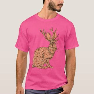 Retro Vild Jackkanit med Antelope Horns J T Shirt