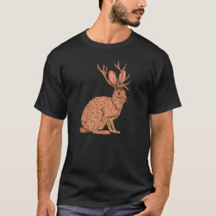 Retro Vild Jackkanit med Antelope Horns J T Shirt