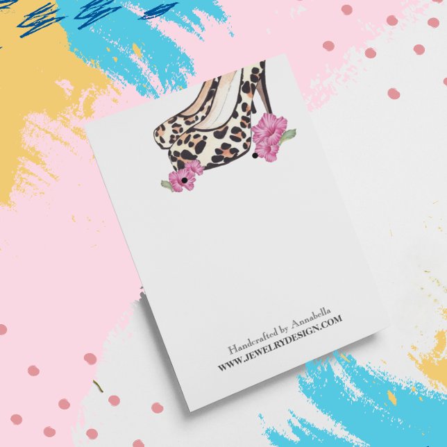 Retro Vild Skriv ut Stiletto Hibiscus Earring Hold Visitkort (Skapare uppladdad)