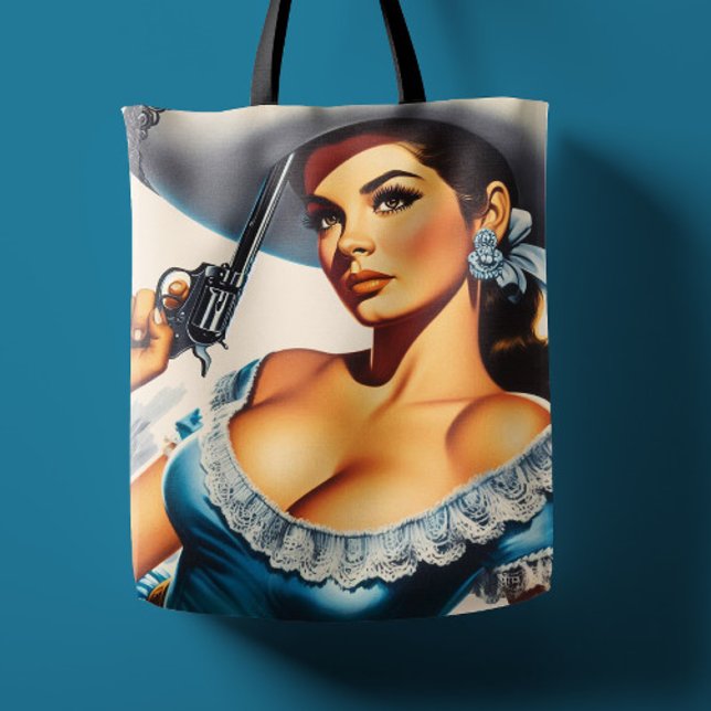 Retro Vilda Västern Pin-up Tygkasse (Skapare uppladdad)