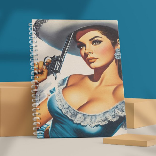 Retro Vilda Västern Pinup Anteckningsbok (Skapare uppladdad)