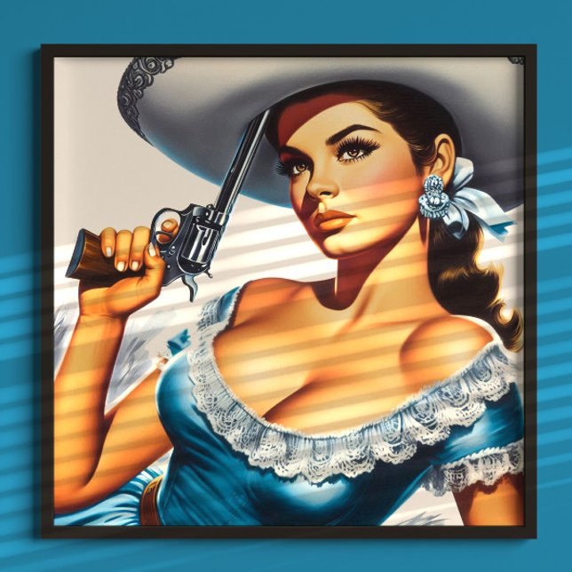 Retro Vilda Västern Pinup Poster (Skapare uppladdad)