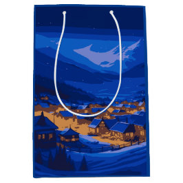 Retro Village Mountain Blue Guld Ligcape