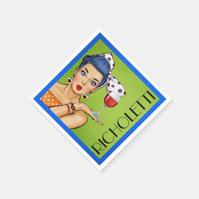 Retro Vin (Party) Cocktail Napkins Pappersservett (Hörn)