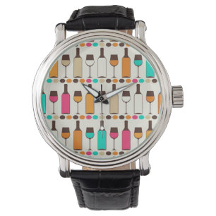 Retro vinflaskor och exponeringsglas armbandsur
