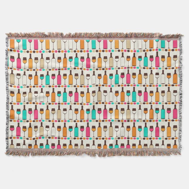 Retro vinflaskor och exponeringsglas filt (Framsidan)