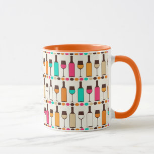 Retro vinflaskor och exponeringsglas mugg