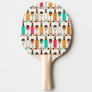 Retro vinflaskor och exponeringsglas pingisracket